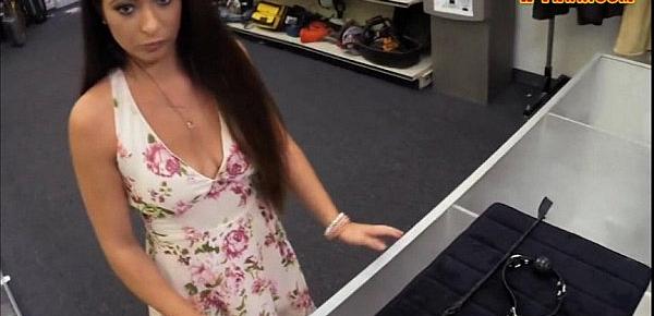 Sexy ex dominatrix pawns her twat and fucked at the pawnshop
